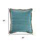20" Turquoise And Tan Beach Cotton Blend Throw Pillow Cover with Texture