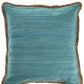 20" Blue And Tan Beach Cotton Blend Throw Pillow Cover