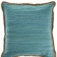 20" Turquoise And Tan Beach Cotton Blend Throw Pillow Cover with Texture