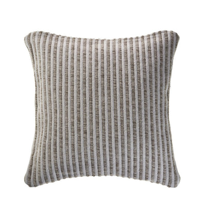 22" Beige And Cream Beach Striped Cotton Throw Pillow Cover