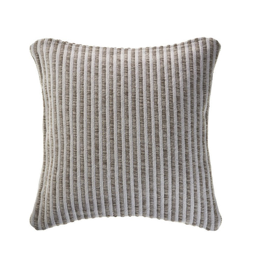 22" Beige And Cream Beach Striped Cotton Throw Pillow Cover