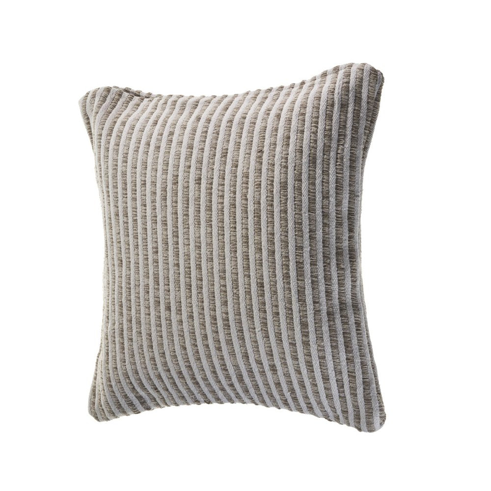 22" Beige And Cream Beach Striped Cotton Throw Pillow Cover