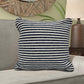 22" Blue And White Striped Cotton Throw Pillow Cover