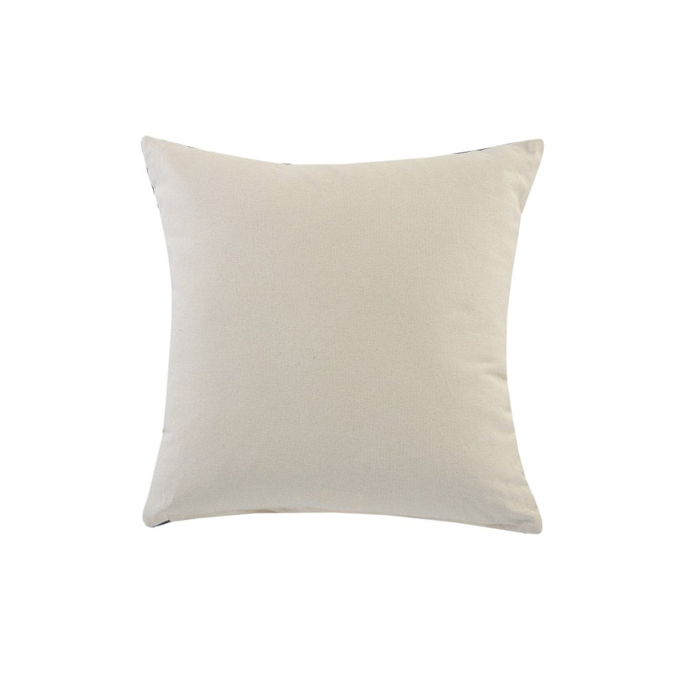 20" Blue And White Medallion Cotton Throw Pillow Cover