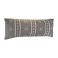 14" X 36" Gray And Ivory Lumbar Striped Cotton Throw Pillow Cover