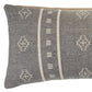 14" X 36" Gray And Ivory Lumbar Striped Cotton Throw Pillow Cover