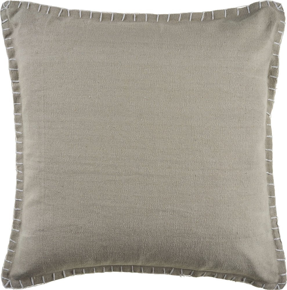 24" Gray Cotton Throw Pillow Cover