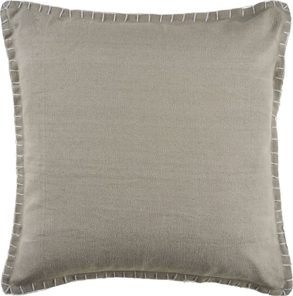 24" Gray Cotton Throw Pillow Cover