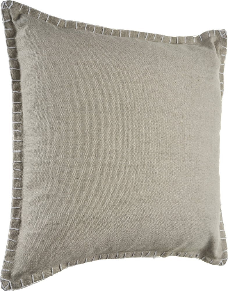 24" Gray Cotton Throw Pillow Cover