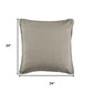 24" Gray Cotton Throw Pillow Cover