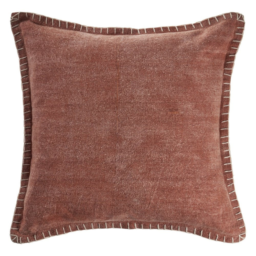 24" Brown And Orange Cotton Throw Pillow Cover