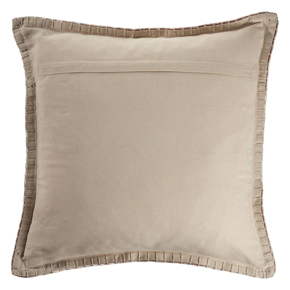 24" Brown And Orange Cotton Throw Pillow Cover