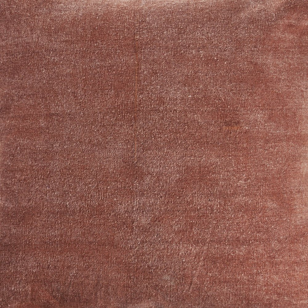 24" Brown And Orange Cotton Throw Pillow Cover