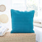 24" Blue Cotton Throw Pillow Cover