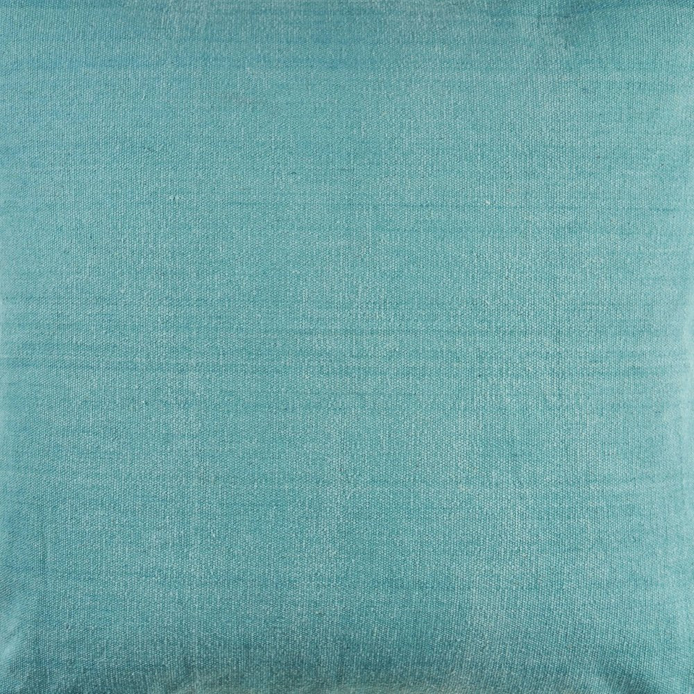 24" Blue Cotton Throw Pillow Cover