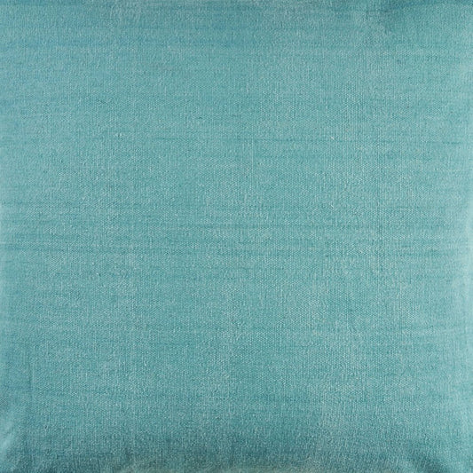 24" Blue Cotton Throw Pillow Cover