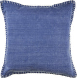 24" Blue Cotton Throw Pillow Cover