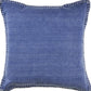 24" Blue Cotton Throw Pillow Cover