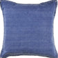 24" Blue Cotton Throw Pillow Cover