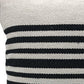 22" White And Black Striped Cotton Throw Pillow Cover