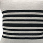 22" White And Black Striped Cotton Throw Pillow Cover