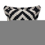 20" Black And White Geometric Polyester Blend Throw Pillow Cover