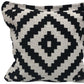 20" Black And White Geometric Polyester Blend Throw Pillow Cover
