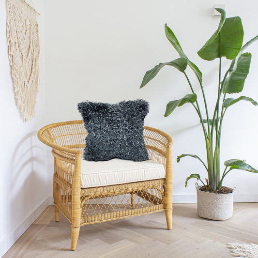 18" Blue Polyester Blend Throw Pillow Cover