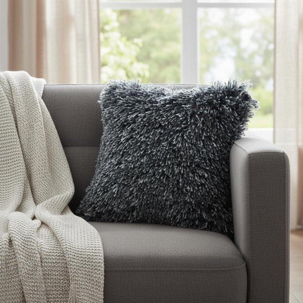 18" Blue Polyester Blend Throw Pillow Cover