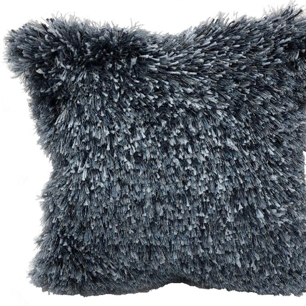 18" Blue Polyester Blend Throw Pillow Cover