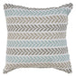 18" Gray And Blue Beach Chevron Cotton Throw Pillow Cover
