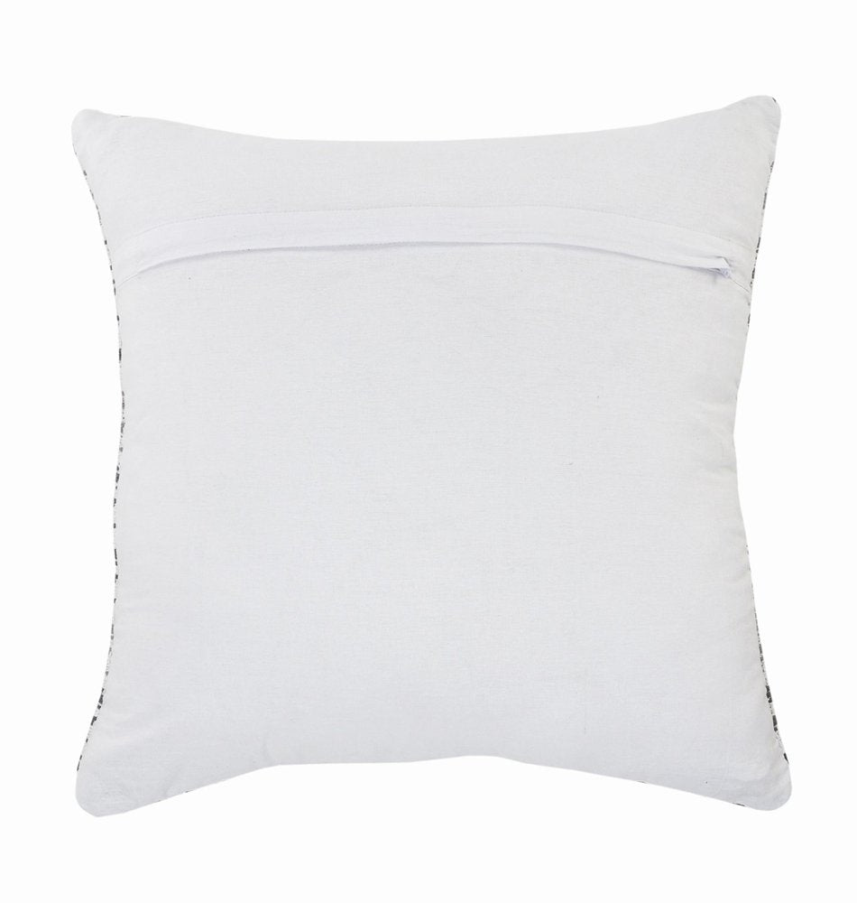18" Gray And Blue Beach Chevron Cotton Throw Pillow Cover