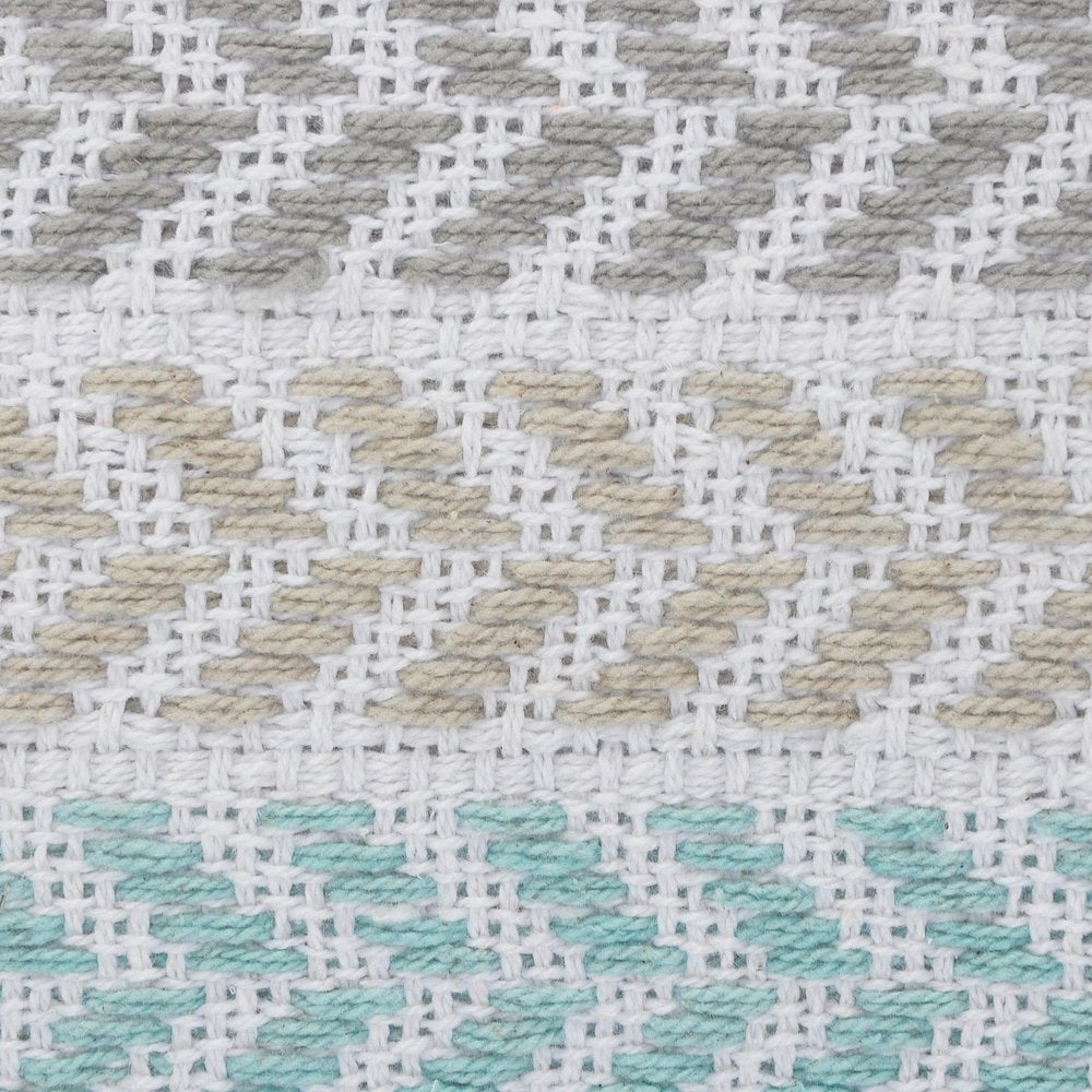 18" Gray And Blue Beach Chevron Cotton Throw Pillow Cover