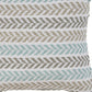 18" Gray And Blue Beach Chevron Cotton Throw Pillow Cover