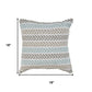 18" Gray And Blue Beach Chevron Cotton Throw Pillow Cover