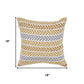 18" Yellow And Gray Beach Chevron Cotton Throw Pillow Cover