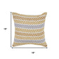 18" Yellow And Gray Beach Chevron Cotton Throw Pillow Cover