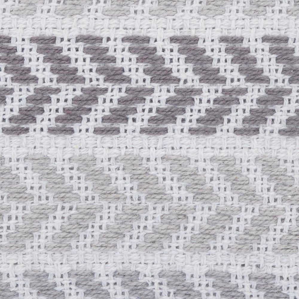 18" Gray And White Beach Chevron Cotton Throw Pillow Cover