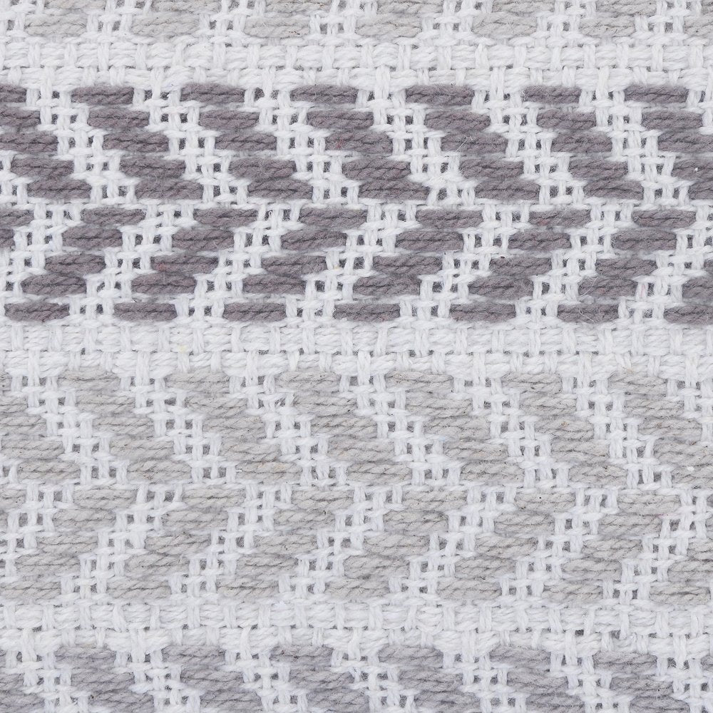 18" Gray And White Beach Chevron Cotton Throw Pillow Cover