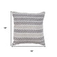 18" Gray And White Beach Chevron Cotton Throw Pillow Cover