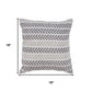 18" Gray And White Beach Chevron Cotton Throw Pillow Cover