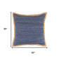 20" Blue And Tan Beach Cotton Blend Throw Pillow Cover