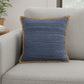 20" Blue And Tan Beach Cotton Blend Throw Pillow Cover