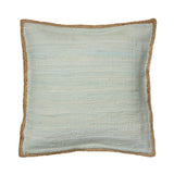 20" Blue And Tan Beach Cotton Blend Throw Pillow Cover with Texture