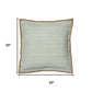 20" Blue And Tan Beach Cotton Blend Throw Pillow Cover