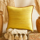 20" Yellow And Tan Beach Cotton Blend Throw Pillow Cover