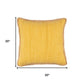 20" Yellow And Tan Beach Cotton Blend Throw Pillow Cover