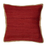 20" Red And Tan Beach Cotton Blend Throw Pillow Cover