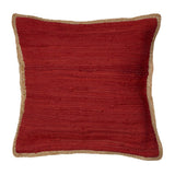 20" Red And Tan Beach Cotton Blend Throw Pillow Cover with Texture