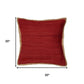 20" Red And Tan Beach Cotton Blend Throw Pillow Cover